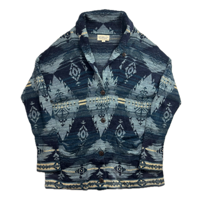 Denim & Supply Blue Navy Southwestern Aztec Cardigan - L
