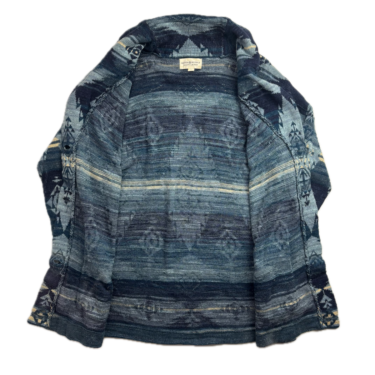 Denim & Supply Blue Navy Southwestern Aztec Cardigan - L