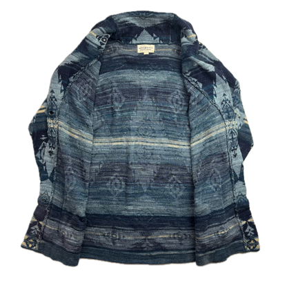 Denim & Supply Blue Navy Southwestern Aztec Cardigan - L