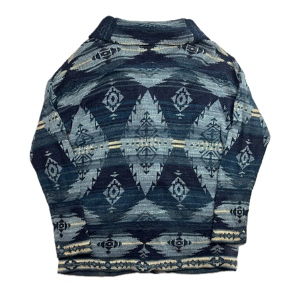 Denim & Supply Blue Navy Southwestern Aztec Cardigan - L