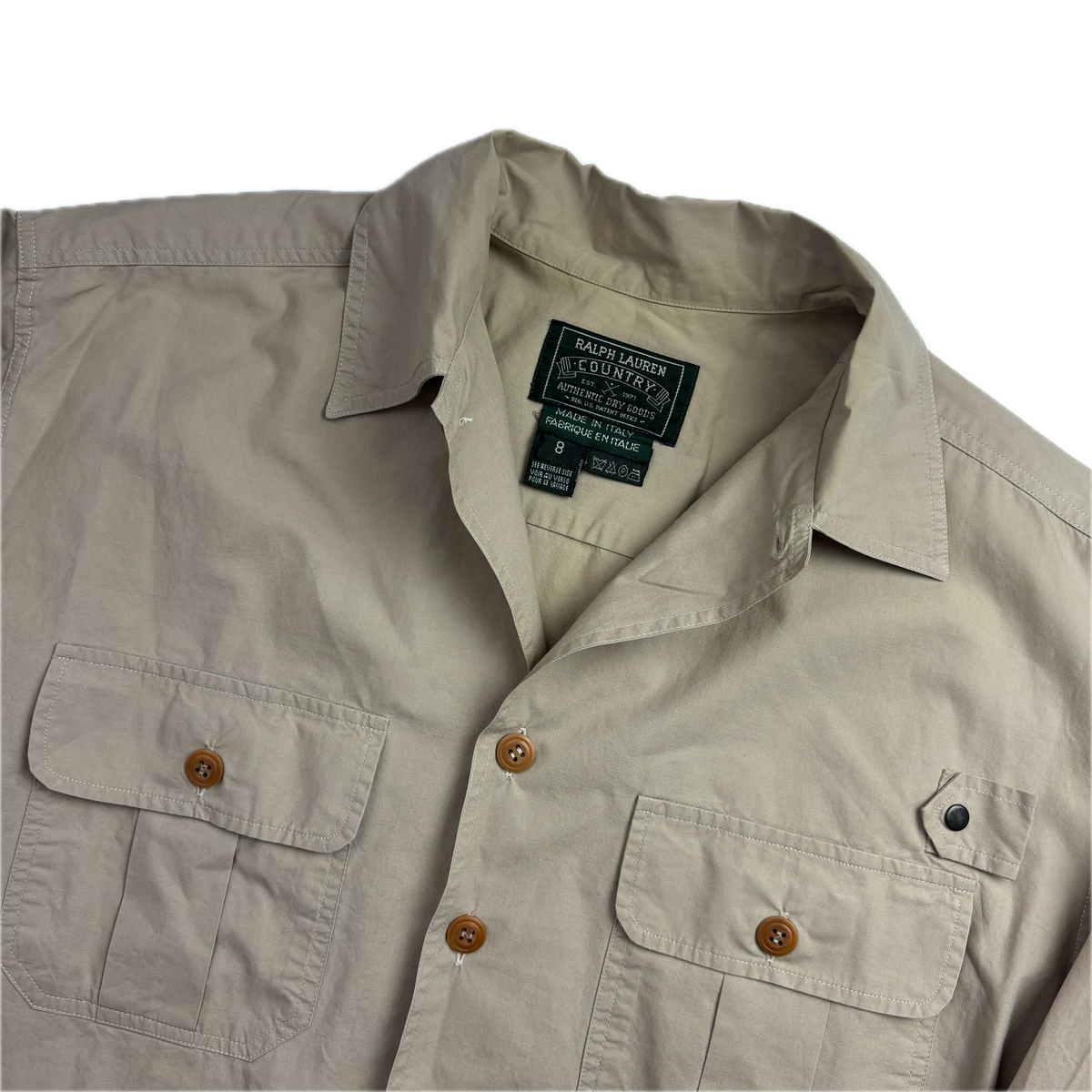 Polo Country 80s Beige Utility Work Shirt - 8