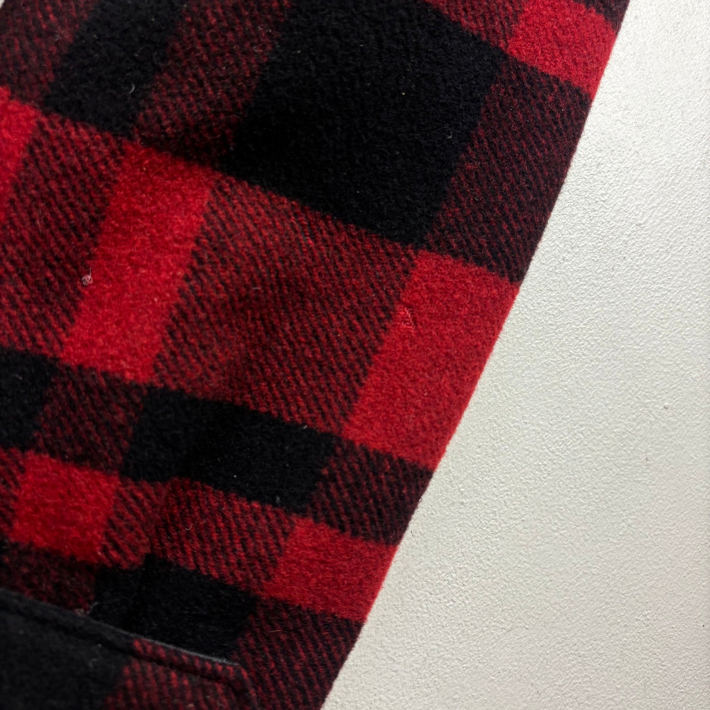 Polo Country Red Buffalo Plaid Wool Barn Jacket Shearling Collar - M
