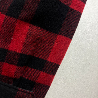 Polo Country Red Buffalo Plaid Wool Barn Jacket Shearling Collar - M