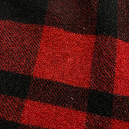 Polo Country Red Buffalo Plaid Wool Barn Jacket Shearling Collar - M