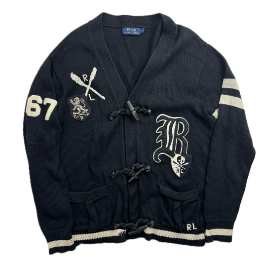 Polo Ralph Lauren Black Toggle Varsity Cardigan - S