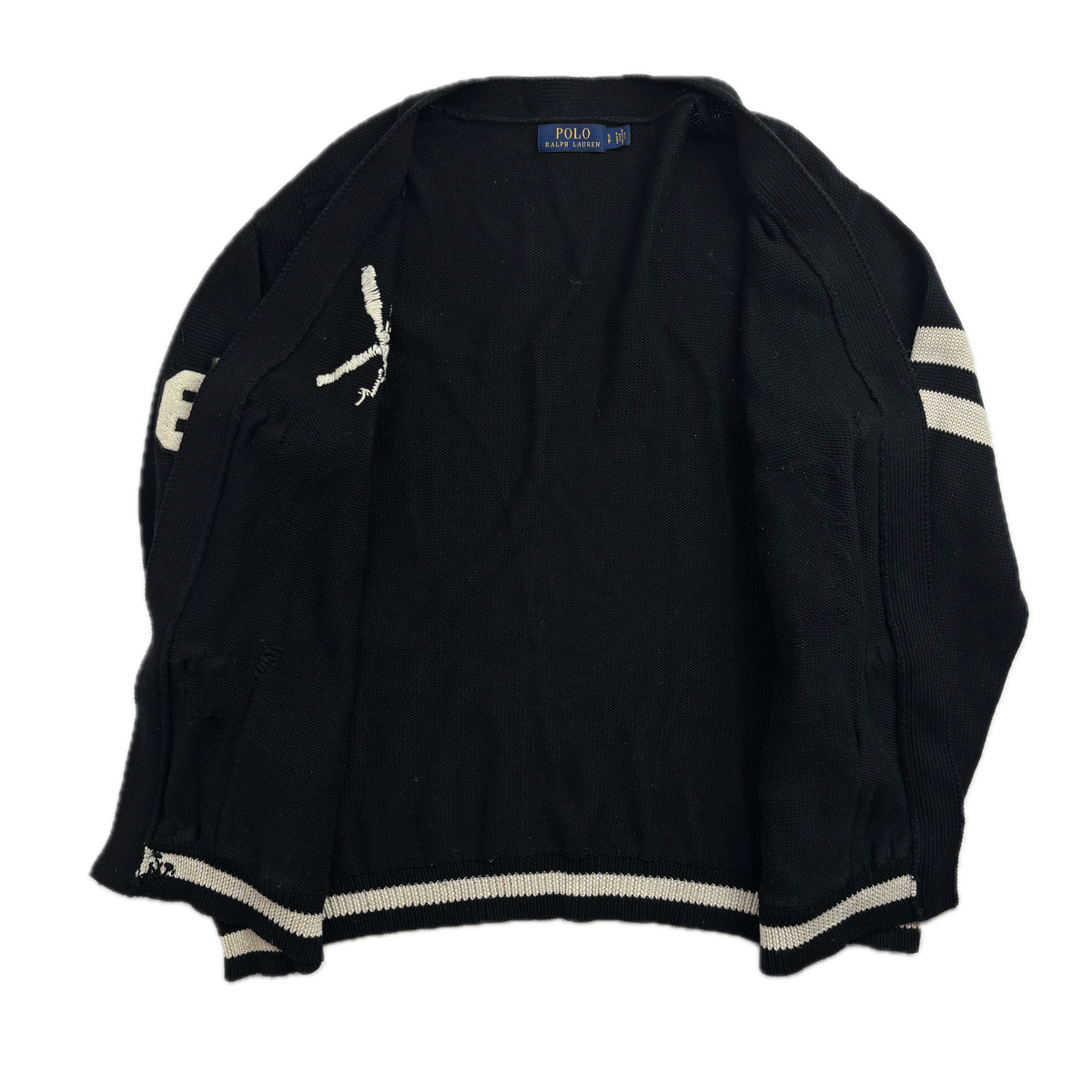 Polo Ralph Lauren Black Toggle Varsity Cardigan - S