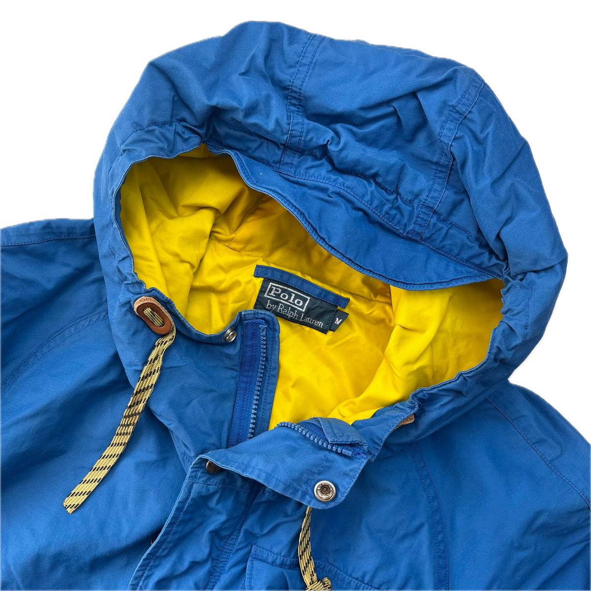 Polo Ralph Lauren Orange Blue Mountain Parka Jacket Hooded - M
