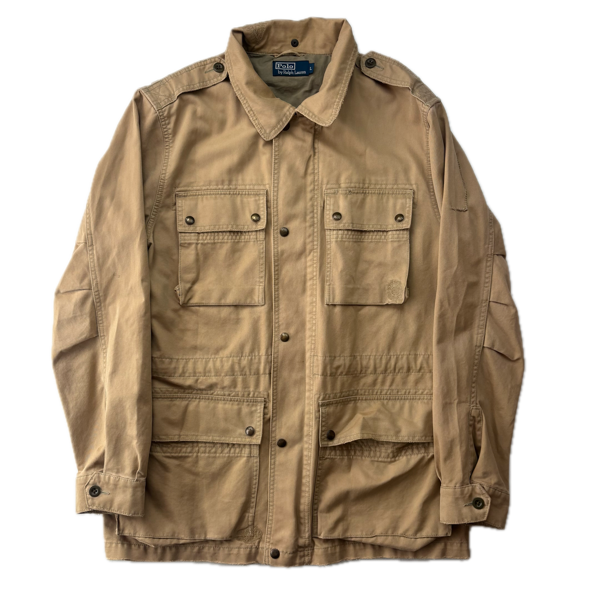 Polo Ralph Lauren Beige Tan Utility Jacket Military - L
