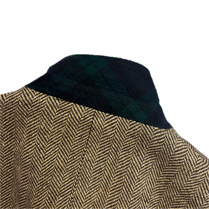 Polo Ralph Lauren Brown Herringbone RL67 Blazer Sports Coat (Linen Silk Wool) - 36S