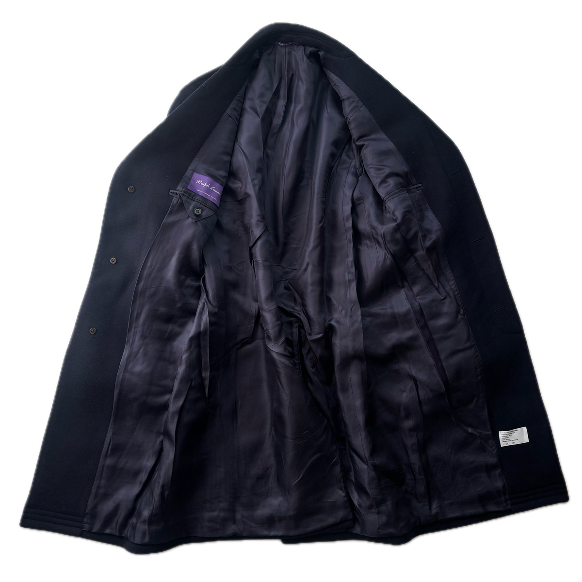 Ralph Lauren Purple Label Navy Kent Paddock Coat Overcoat (Wool) - 38R