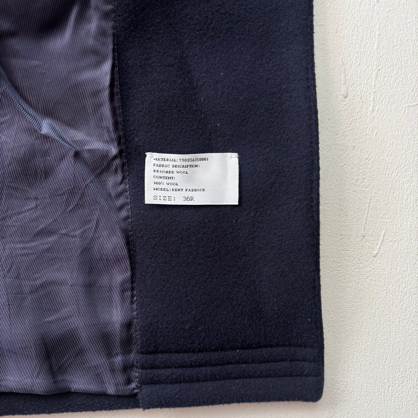 Ralph Lauren Purple Label Navy Kent Paddock Coat Overcoat (Wool) - 38R