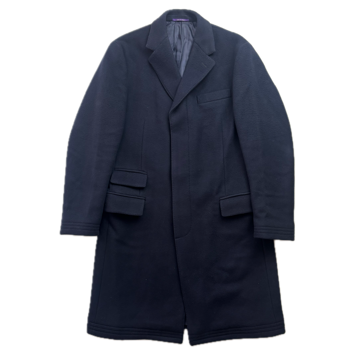 Ralph Lauren Purple Label Navy Kent Paddock Coat Overcoat (Wool) - 38R