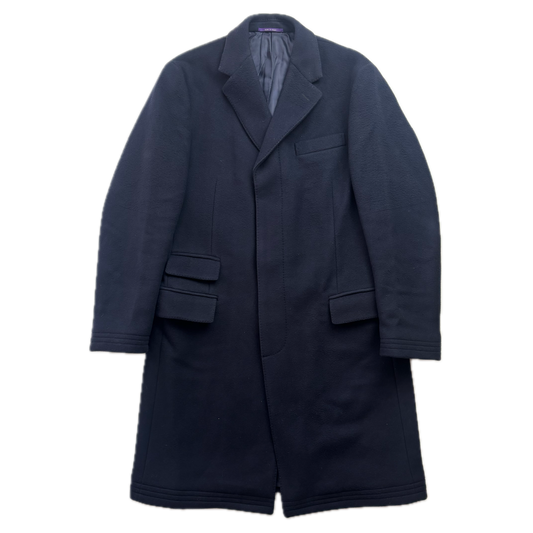 Ralph Lauren Purple Label Navy Kent Paddock Coat Overcoat (Wool) - 38R