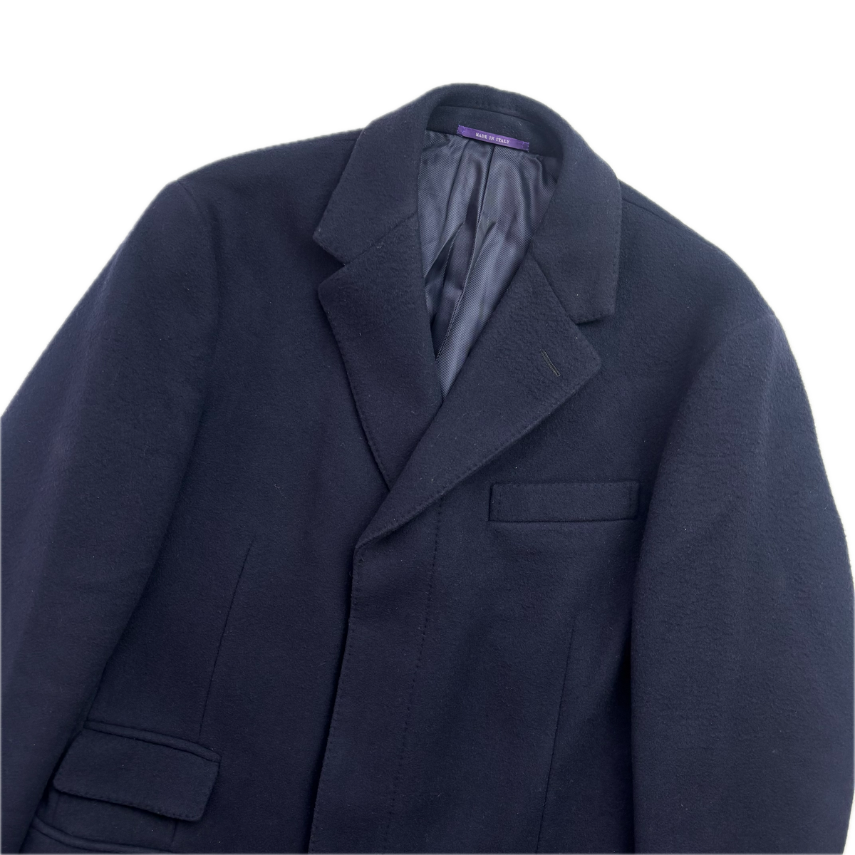 Ralph Lauren Purple Label Navy Kent Paddock Coat Overcoat (Wool) - 38R