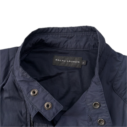 Black Label Moto Jacket Navy Biker - L