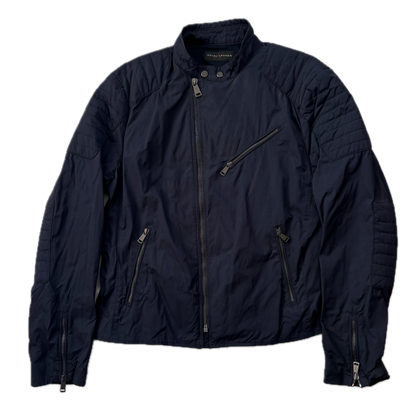 Black Label Moto Jacket Navy Biker - L