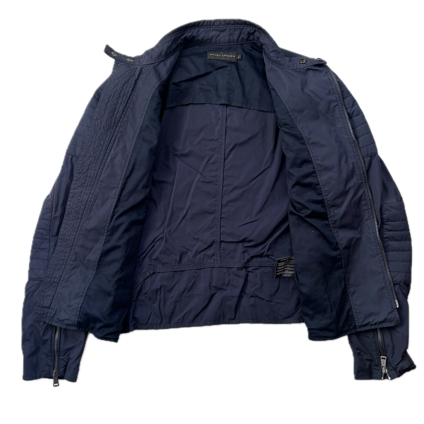 Black Label Moto Jacket Navy Biker - L