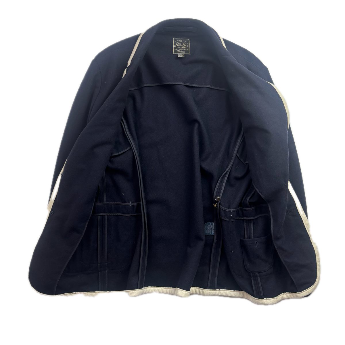 Polo Ralph Lauren Navy Rowing Crest Sports Jacket Blazer (Wool Cotton Nylon)  - 44R
