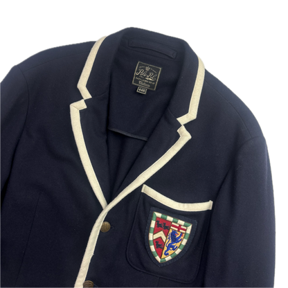 Polo Ralph Lauren Navy Rowing Crest Sports Jacket Blazer (Wool Cotton Nylon)  - 44R