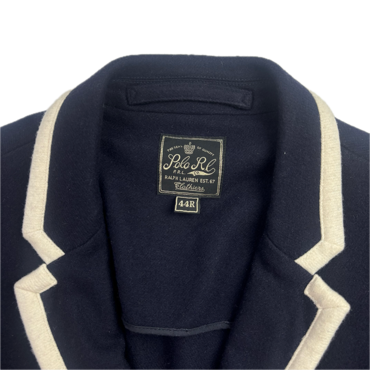 Polo Ralph Lauren Navy Rowing Crest Sports Jacket Blazer (Wool Cotton Nylon)  - 44R