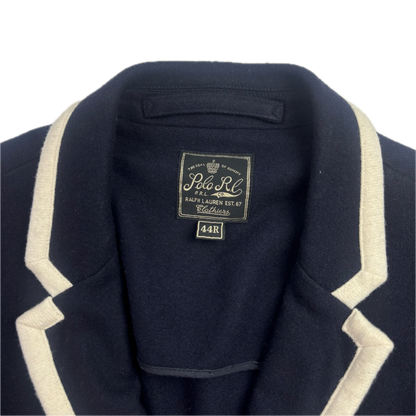 Polo Ralph Lauren Navy Rowing Crest Sports Jacket Blazer (Wool Cotton Nylon)  - 44R