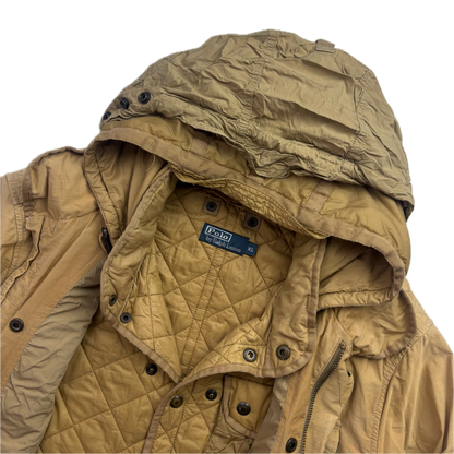 Polo Ralph Lauren 2 in 1 Tan Utility Jacket with Quilted Liner - XL