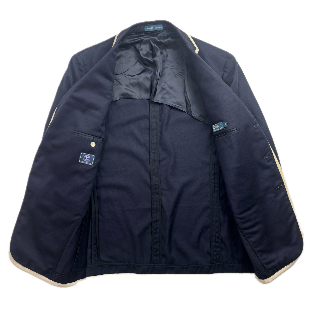 Polo Ralph Lauren Navy Wimbledon Tennis Crest Sports Jacket Rowing Blazer (Wool) - 42R