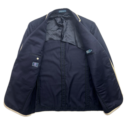 Polo Ralph Lauren Navy Wimbledon Tennis Crest Sports Jacket Rowing Blazer (Wool) - 42R