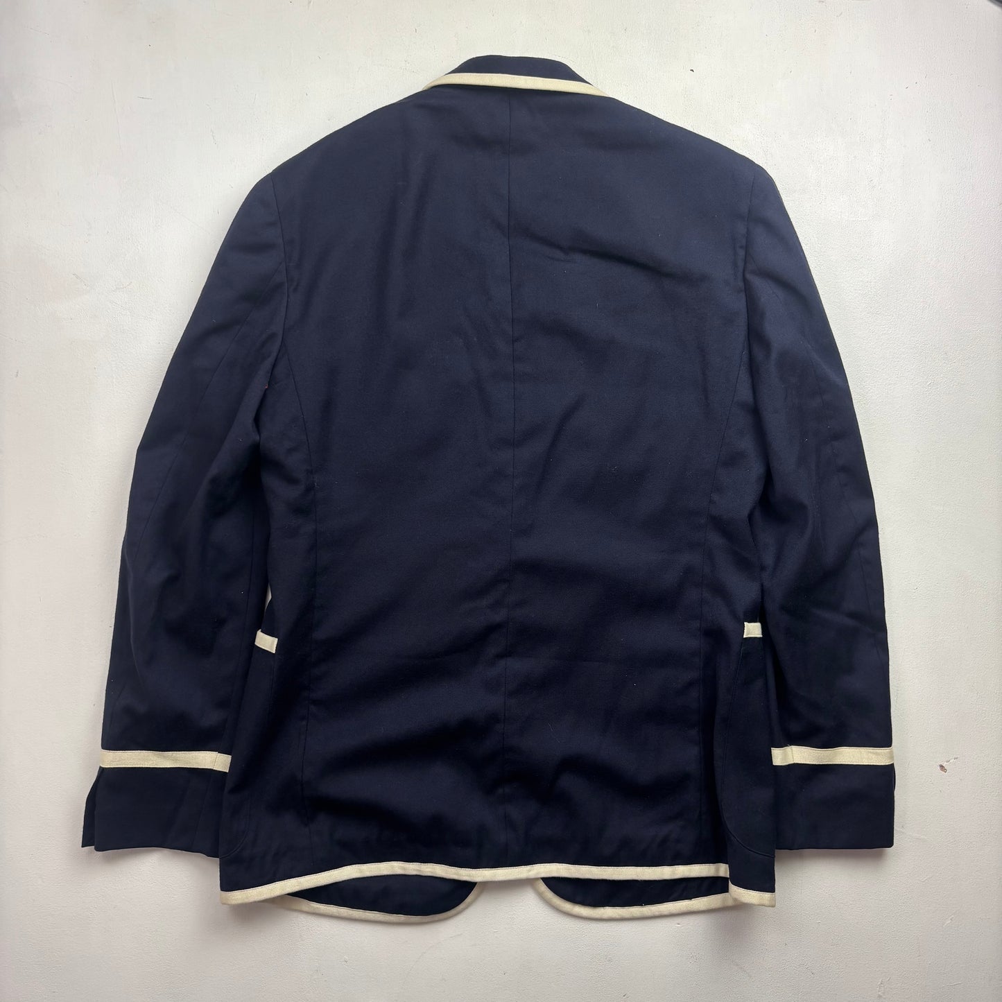Polo Ralph Lauren Navy Wimbledon Tennis Crest Sports Jacket Rowing Blazer (Wool) - 42R