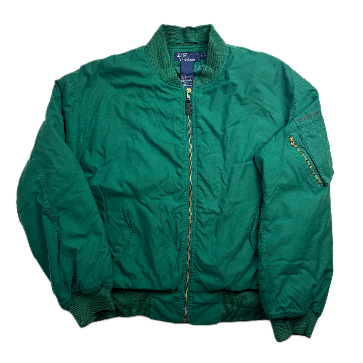 Polo Ralph Lauren 90s Green MA-1 Bomber Jacket - XL