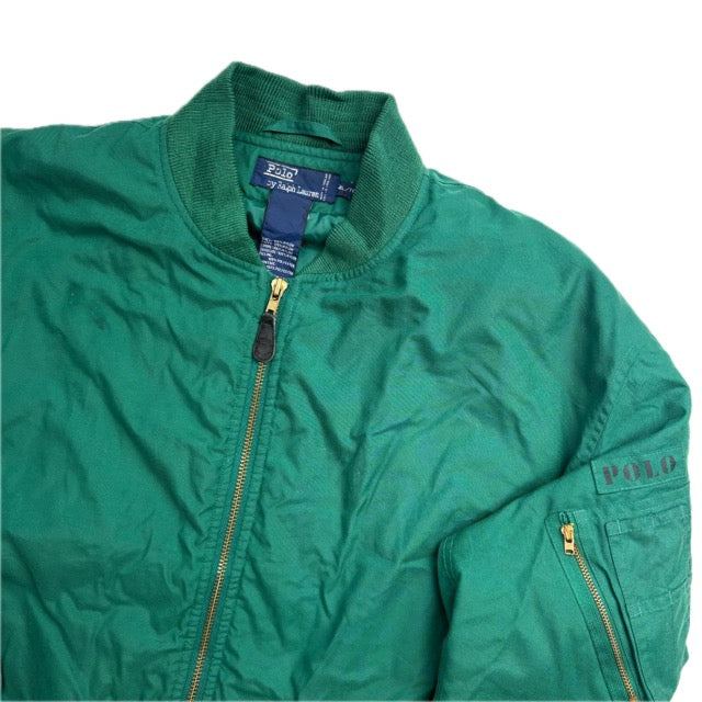 Polo Ralph Lauren 90s Green MA-1 Bomber Jacket - XL