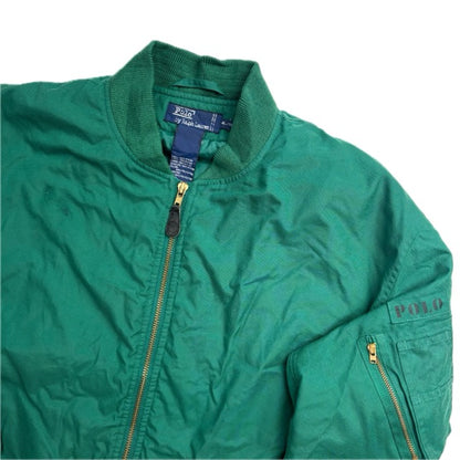 Polo Ralph Lauren 90s Green MA-1 Bomber Jacket - XL