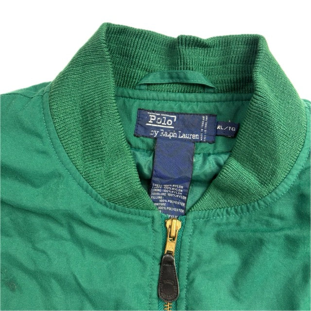 Polo Ralph Lauren 90s Green MA-1 Bomber Jacket - XL