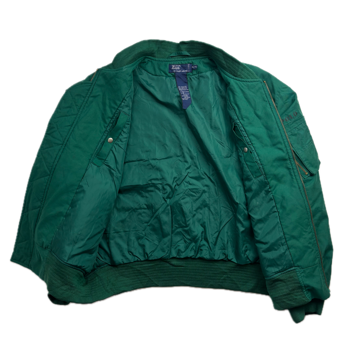 Polo Ralph Lauren 90s Green MA-1 Bomber Jacket - XL