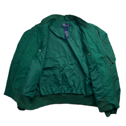 Polo Ralph Lauren 90s Green MA-1 Bomber Jacket - XL