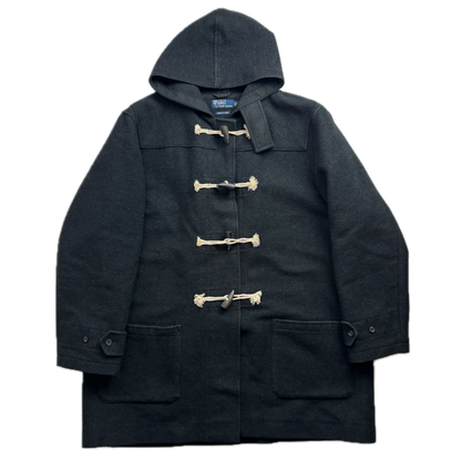 Polo Ralph Lauren Dark Grey Duffle Coat 90’s Italy (Cotton Wool Silk) - XXL