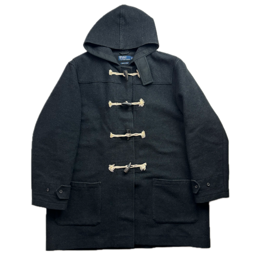 Polo Ralph Lauren Dark Grey Duffle Coat 90’s Italy (Cotton Wool Silk) - XXL