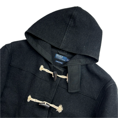 Polo Ralph Lauren Dark Grey Duffle Coat 90’s Italy (Cotton Wool Silk) - XXL