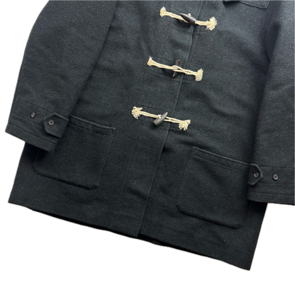 Polo Ralph Lauren Dark Grey Duffle Coat 90’s Italy (Cotton Wool Silk) - XXL