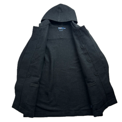 Polo Ralph Lauren Dark Grey Duffle Coat 90’s Italy (Cotton Wool Silk) - XXL