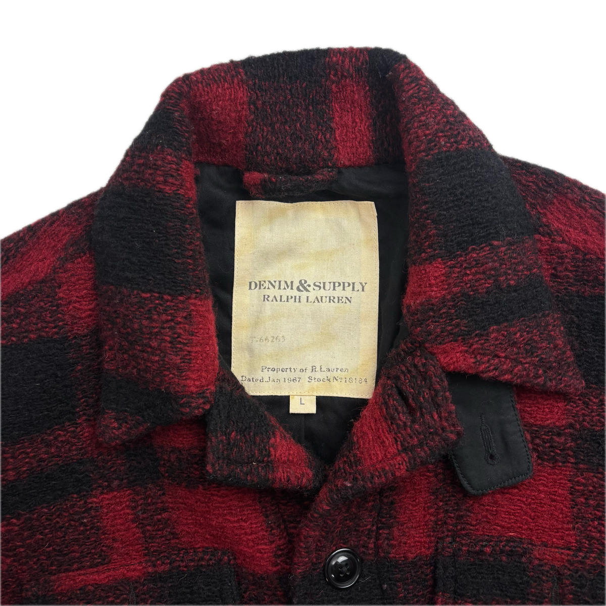 Denim Supply Red Buffalo Plaid Barn Jacket Mackinaw Jacket (Wool Blend)- L (M)