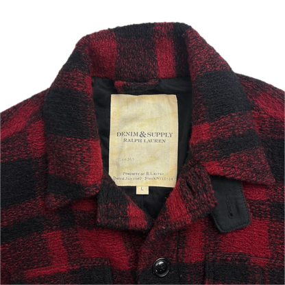 Denim Supply Red Buffalo Plaid Barn Jacket Mackinaw Jacket (Wool Blend)- L (M)