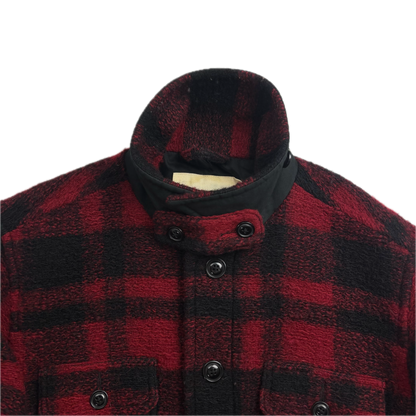 Denim Supply Red Buffalo Plaid Barn Jacket Mackinaw Jacket (Wool Blend)- L (M)