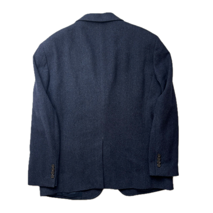 Polo Ralph Lauren Navy Blue Herringbone Blazer Modern Fit Sports Coat (Wool Blend) - 44R