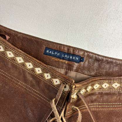 Ralph Lauren Cowhide Leather Western Trouser - 8