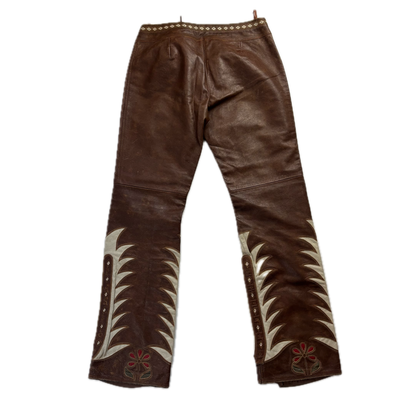 Ralph Lauren Cowhide Leather Western Trouser - 8
