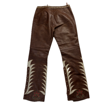 Ralph Lauren Cowhide Leather Western Trouser - 8