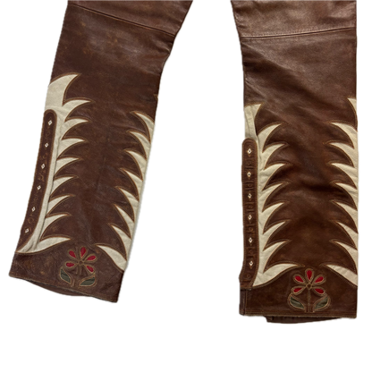 Ralph Lauren Cowhide Leather Western Trouser - 8