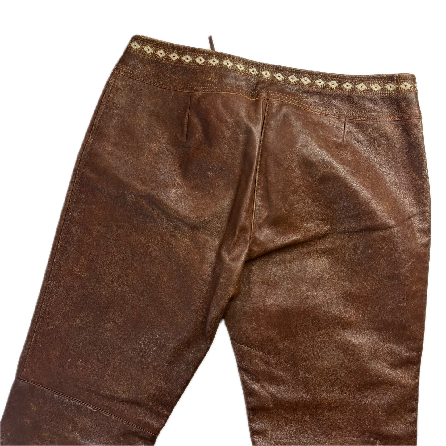 Ralph Lauren Cowhide Leather Western Trouser - 8