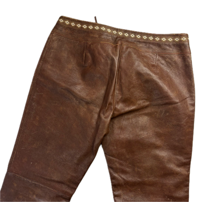 Ralph Lauren Cowhide Leather Western Trouser - 8